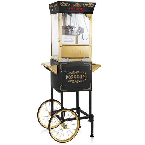 10 oz. Movie Theater Popcorn Machine with Cart, Black